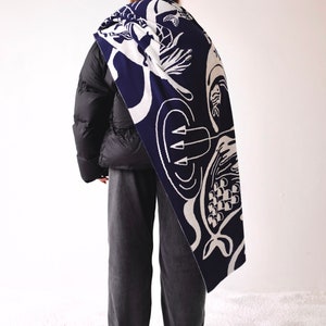 Designer merino kerchief Designer oversized scarf image 2