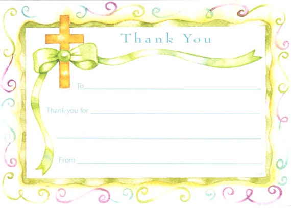Cross Thank You Cards Fill-in Style 8 Pack | Etsy