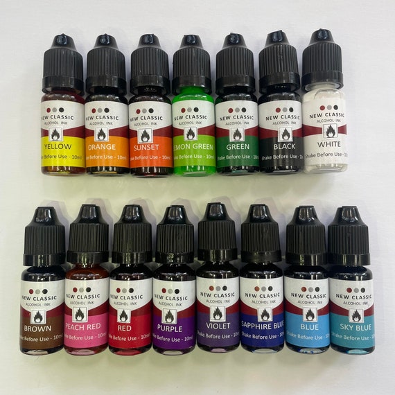 15 Color Transparent Alcohol Inks for Epoxy Resin 