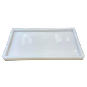 May include: A white rectangular silicone mold with a raised edge. The mold is designed for making resin crafts.