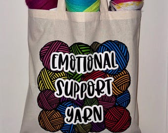 Emotional Support Yarn Canvas Tote Bag