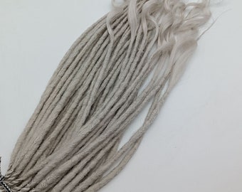 Ash-blond dreadlock extensions/Classic dreadlocks with open or closed ends/Light dreadlocks DE&SE/Synthetic hooked gray blonde dreadlocks