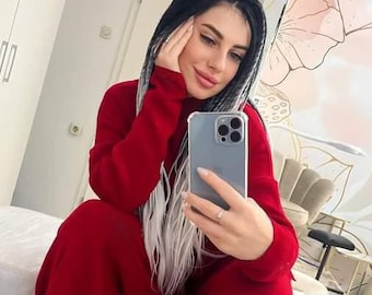 Extensions of thin black, white dreads and braids in boho style / false dreads black, with ombre effect / gray, black white dreads handmade