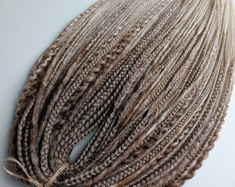 Erweiterungen dünne synthetische Dreadlocks DE und SE/Braids, Dreads mit Ombre Effekt/Haarverlängerung hellbraun, hellbraun, dunkelbraun