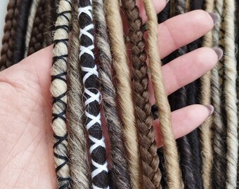 Dreadlocks and braids DE and SE in beige-brown / Double and single synthetic / Synthetic dreadlock extensions / Ombre dreadlocks / braids