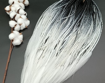 Extensions of thin black, white dreads and braids in boho style / false dreads black, with ombre effect / gray, black white dreads handmade