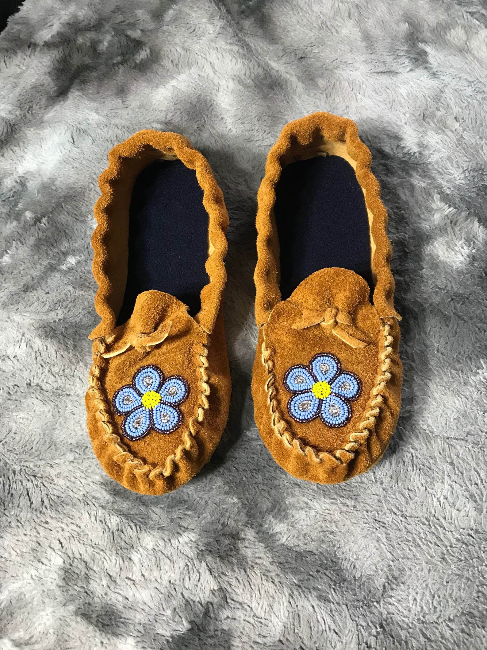 Beaded Flower Moccasins womens Etsy