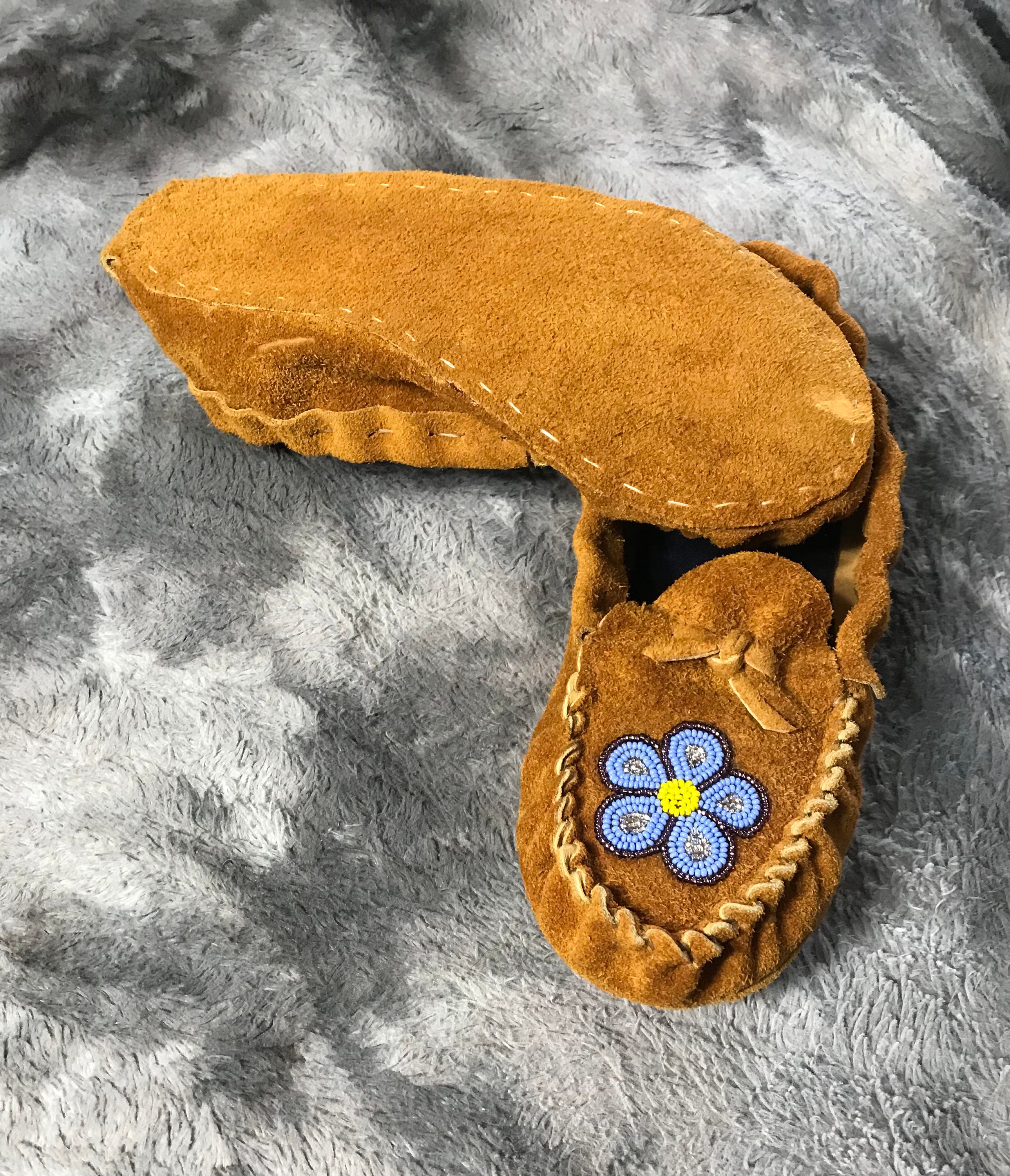 Beaded Flower Moccasins womens Etsy