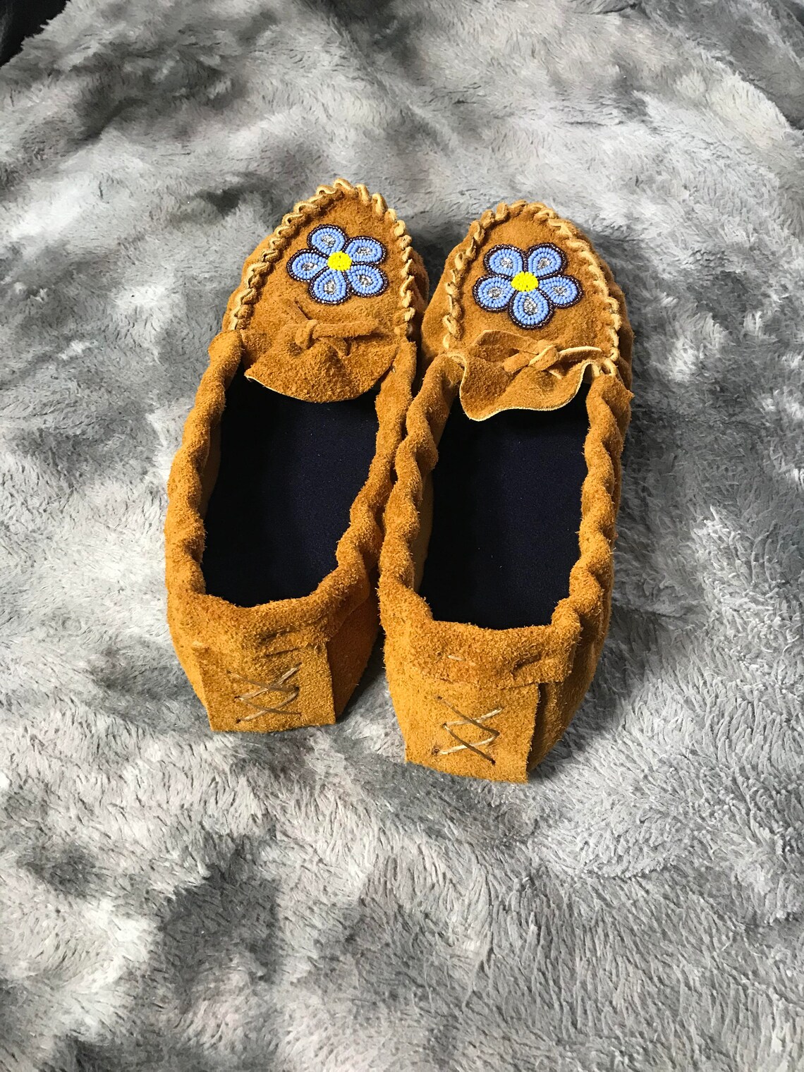 Beaded Flower Moccasins womens Etsy