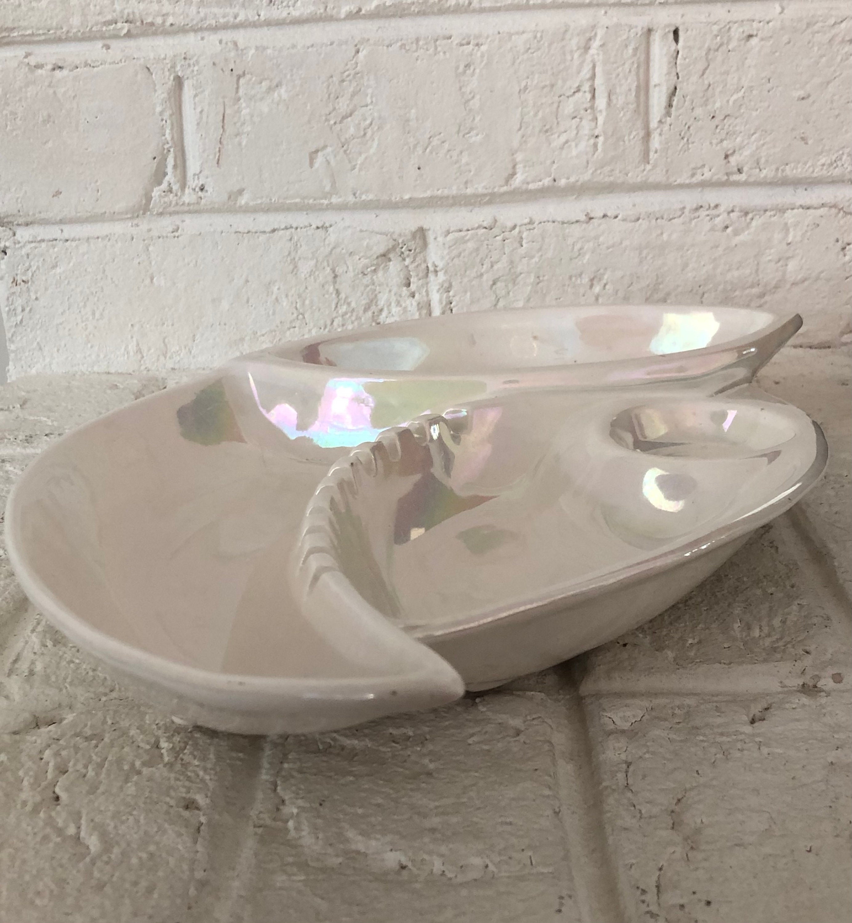 Vintage Large Ceramic White Ashtray Etsy UK