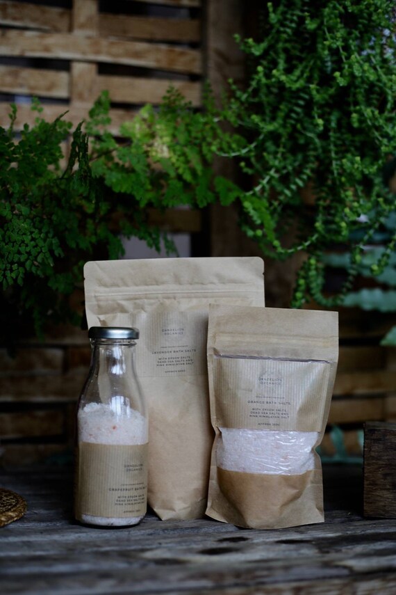 Natural Bath Salts - Bath Soak- Epsom Salts- Himalayan Pink Salt - Dead Sea Salts- Bath Salts Gift- Bath Salts UK