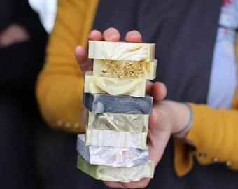 Natural soap bars - Vegan Organic Soap bars - Soap Box Selection of 3 Soaps - Soap Bundle- Vegan Soap- Plastic - Handmade in UK Soap