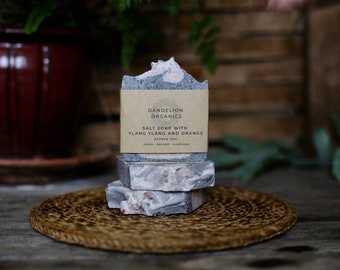 Organic Soap Bar- Natural Soap Bar-  Vegan Soap Bar UK with Ylang Ylang and Orange Essential Oils Cruelty Free Palm Oil Free