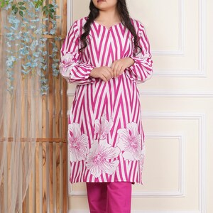 Designer pure cotton laheriya printed embroidered work kurti pant set, salwar kameez, kurti pant set, dresses for women, kurta kurti set