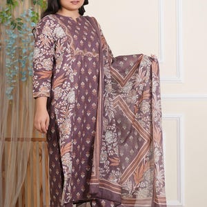 Pakistani salwar kameez for women, Pure cotton printed embroidered work kurta pant an dupatta set, jaipuri print kurti, kurta set women