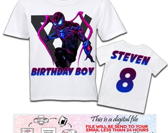 Spiderman Birthday Shirt, Spiderman Birthday Shirt Iron On Transfer, Spiderman SVG, Spiderman, Personalized Printable, Digital File