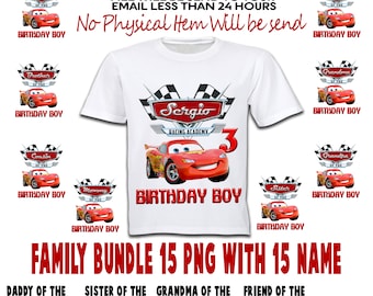 Cars Iron On Transfer, Cars Family Package Shirt Designs, Cars Shirt PNG, Cars Family Birthday Shirt, Personalize, Digital File Only