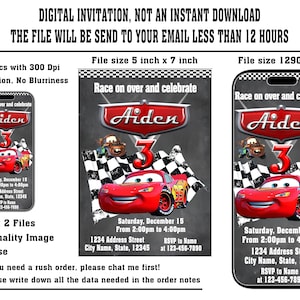 Cars Birthday Invitation, Sibling Birthday Invitation, Cars Invitation, Birthday Invitation, Birthday Boy Invitation, Digital Invitation