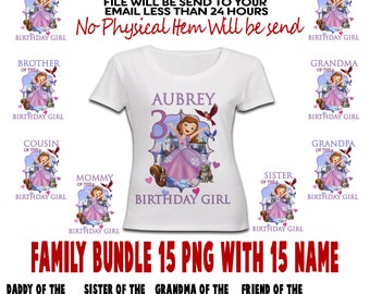 Sofia The First Iron On Transfer, Sofia The First Birthday Shirt, Sofia The First Bundle Birthday Shirt, Bundle Iron on, Digital File
