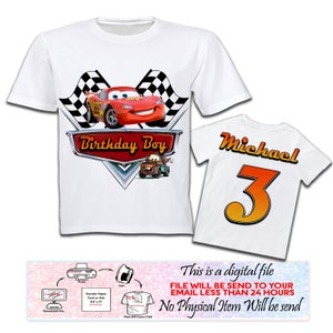 Cars Front Back Shirt, Cars Birthday Shirt Iron On Transfer, Cars SVG, Cars T Shirt Design, Personalized Printable, Digital File Only