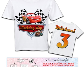Auto's Front Back Shirt, Auto's Verjaardag Shirt Opstrijkbare overdracht, Auto's SVG, Auto's T Shirt Design, Gepersonaliseerd afdrukbaar, alleen digitaal bestand