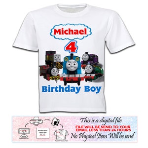 Thomas The Train Birthday Shirt, Thomas The Train Birthday Iron on Transfer, Thomas The Train Bundle Iron on Transfer, Digital File Birthday Boy