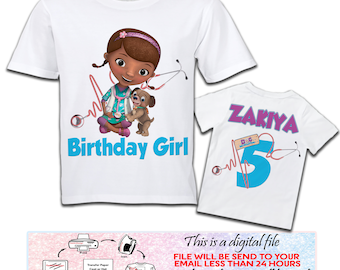 Doc Mcstuffins Birthday Iron On Transfer, Doc Mcstuffins Front Back Shirt Designs, Doc Mcstuffins Svg, Doc Mcstuffins Iron On Transfer