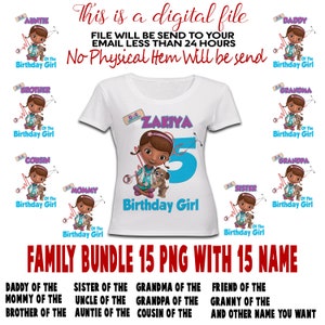 Doc Mcstuffins Family Set Iron On Transfer, Doc Mcstuffins Family Shirt Designs, Doc Mcstuffins Svg, Doc Mcstuffins Family Birthday Shirt