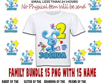 Blues Clues Birthday Shirt Boy and Girl, Blues Clues Birthday PNG, Digital Iron On Transfer, Editable File, Blues Clues Boy and Girl Design