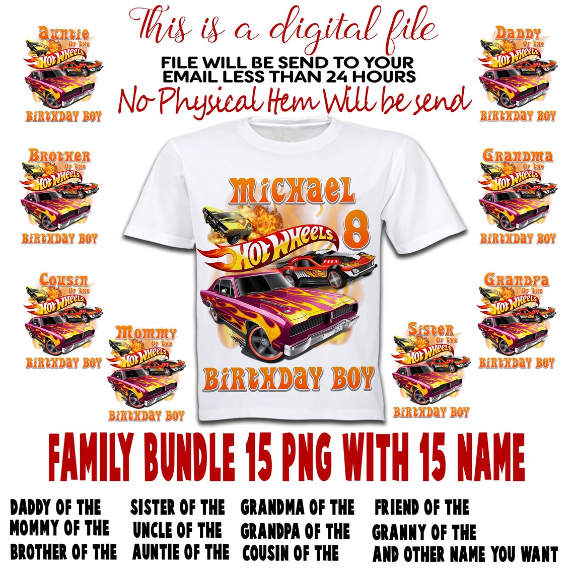 hot wheels family shirt