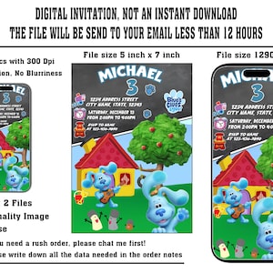 Blues Clues Birthday Invitation, Sibling Birthday Invitation, Blues Clues Invitation, Birthday Invitation, Birthday Boy and Girl Invitation