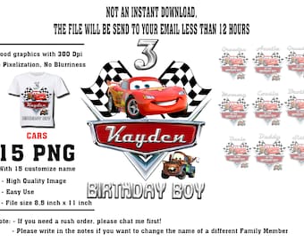Cars Family Set Iron On Transfer, Cars Family Shirt Designs, Cars Shirt PNG, Cars Family Birthday Shirt, Personalize, Digital File