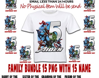 Avengers Family Set Iron On Transfer, Avengers Family Package Shirt Designs, Personalize, Avengers Family Birthday Shirt, Digital File Only