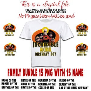 The Incredibles Iron On Transfer, The Incredibles Birthday Iron on Transfer, Incredibles Family Birthday Shirt, Family Bundle,Digital File