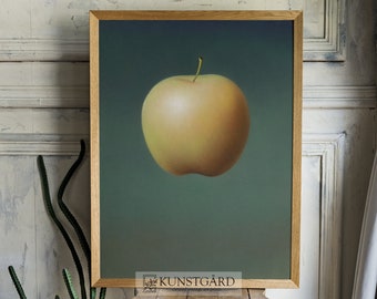 Dark Green Wall Art | Surrealistic Moody Print in Teal Color | Abstract Painting Rene Magritte Style| Digital Download PRINTABLE | H116