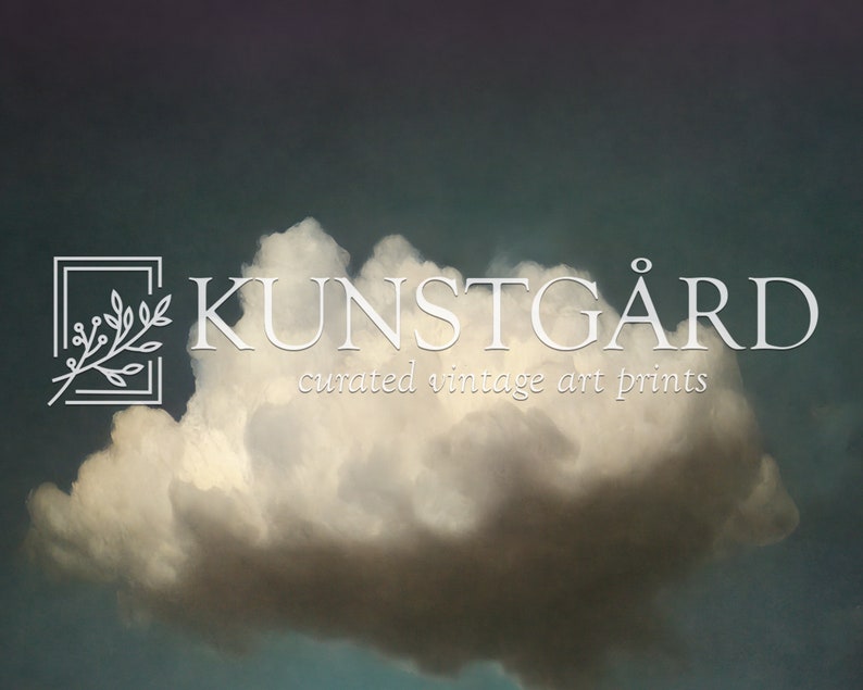 Moody Vintage Cloud Painting | Dark Wall Art | Antique Moody Sky Print | Digital Download PRINTABLE | H080 image 5