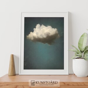 Moody Vintage Cloud Painting | Dark Wall Art | Antique Moody Sky Print | Digital Download PRINTABLE | H080 image 7