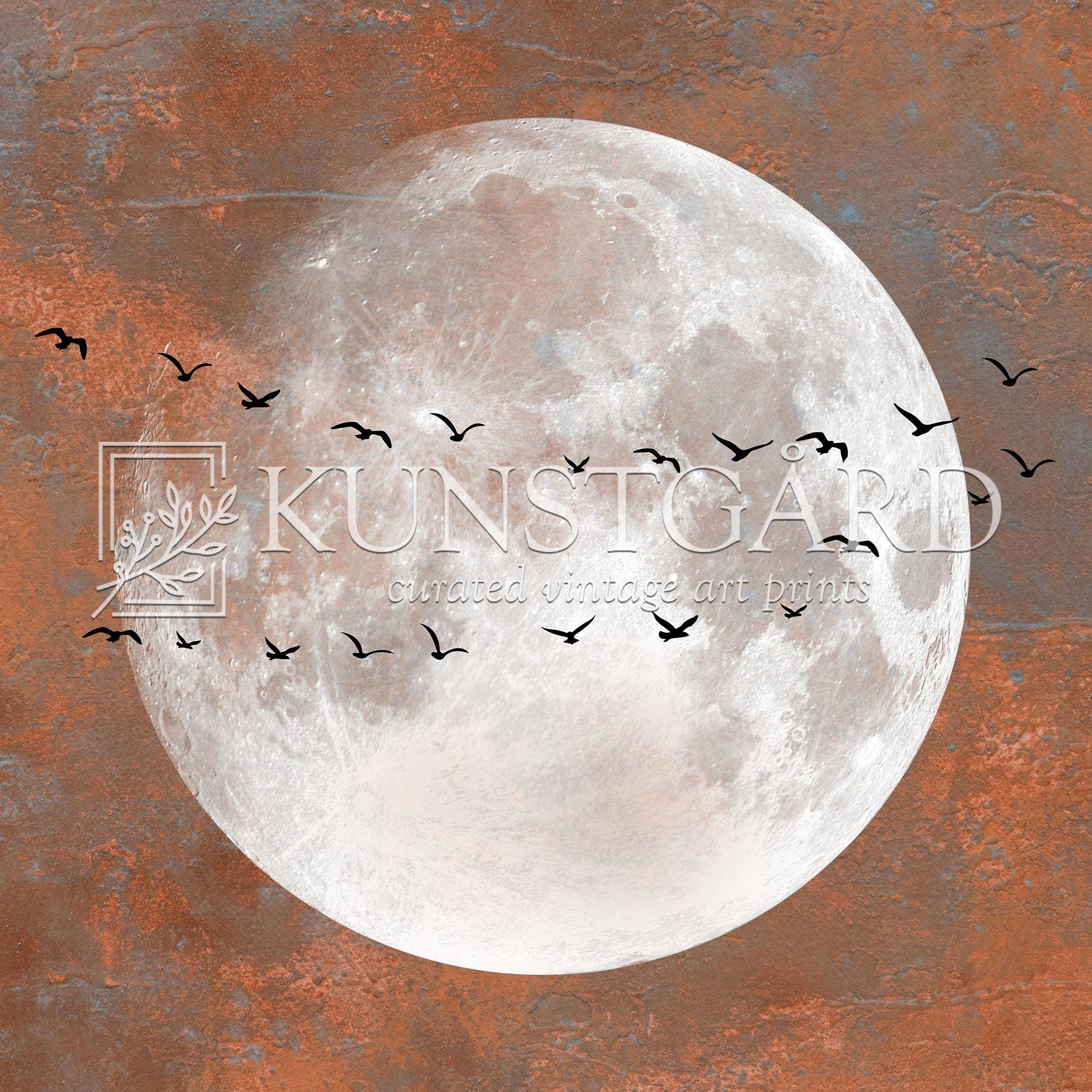 Bronze Japandi SET of 3 Prints, Mystical Moon Phase Poster