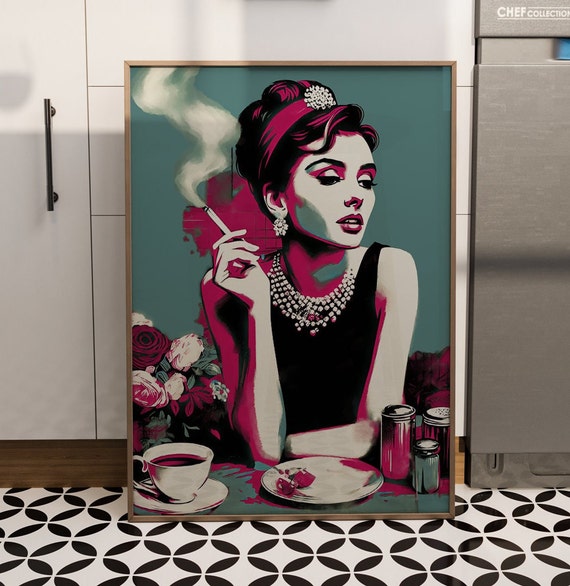 Audrey Hepburn Poster, Pop Art Audrey Pink Kitchen Decor Modern Wall Art  Pink Kitchen Poster Breakfast at Tiffanys PRINTABLE Download | H039 - Etsy