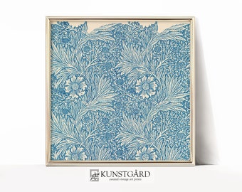Blue Vintage Pattern | Antique Wallpaper PRINTABLE in Square Format | Neutral Home Decor | Q117