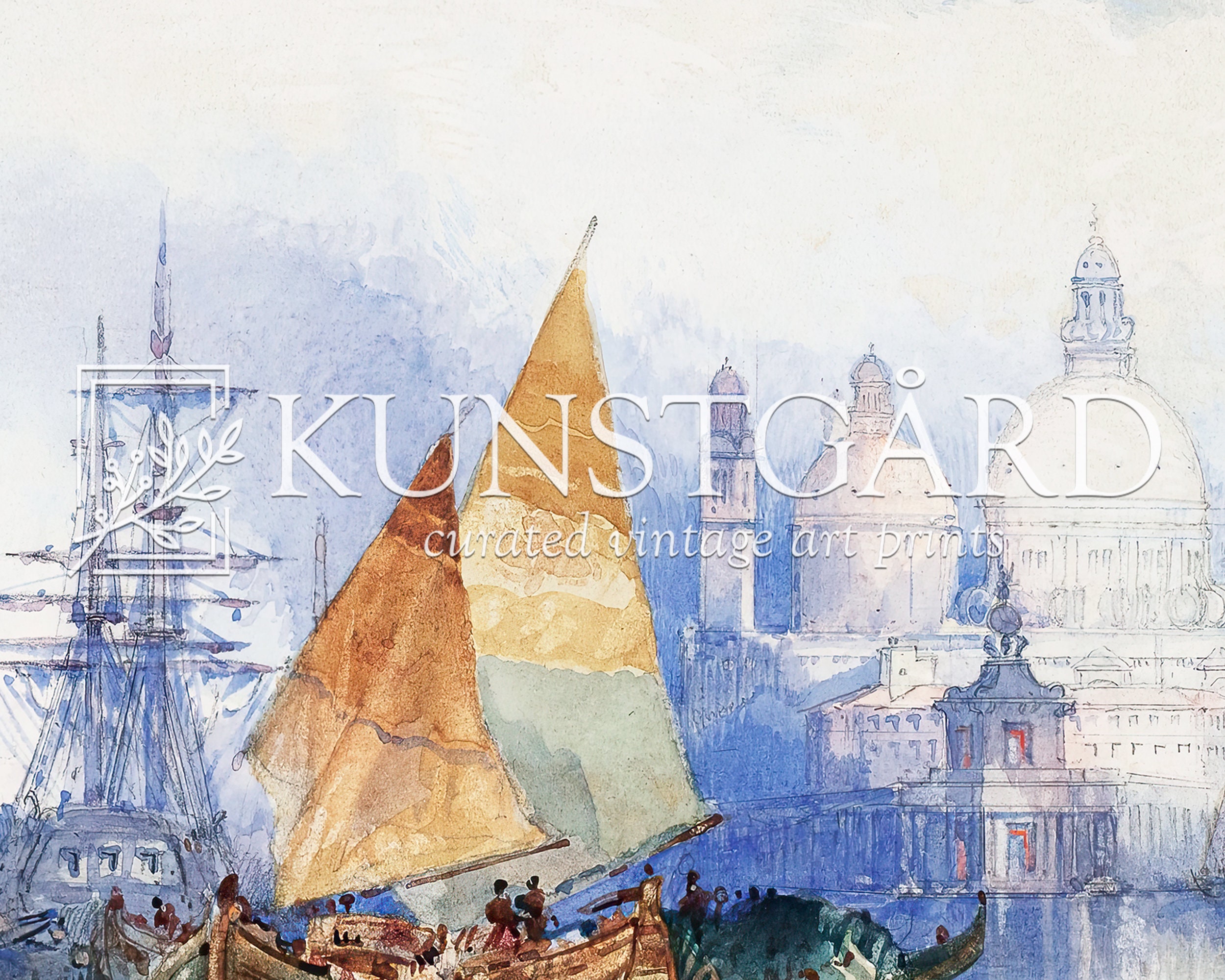 ヴェネツィアのスケッチ水彩画プリント | イタリアの壁アート