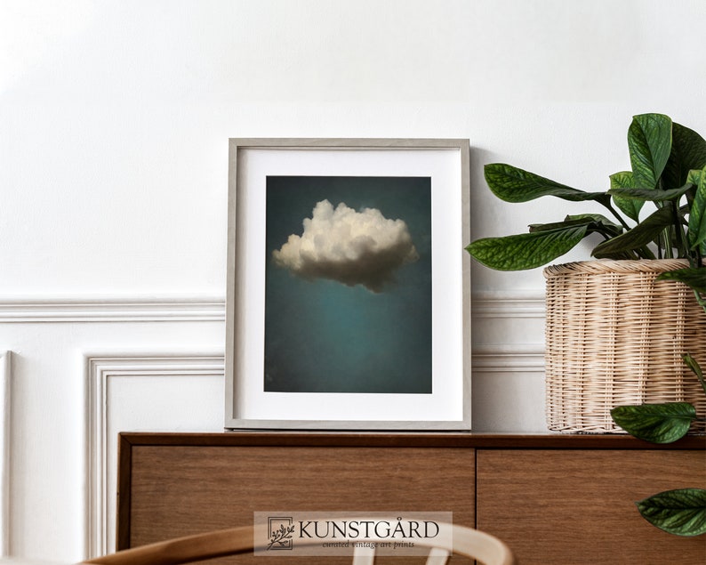 Moody Vintage Cloud Painting | Dark Wall Art | Antique Moody Sky Print | Digital Download PRINTABLE | H080 image 9