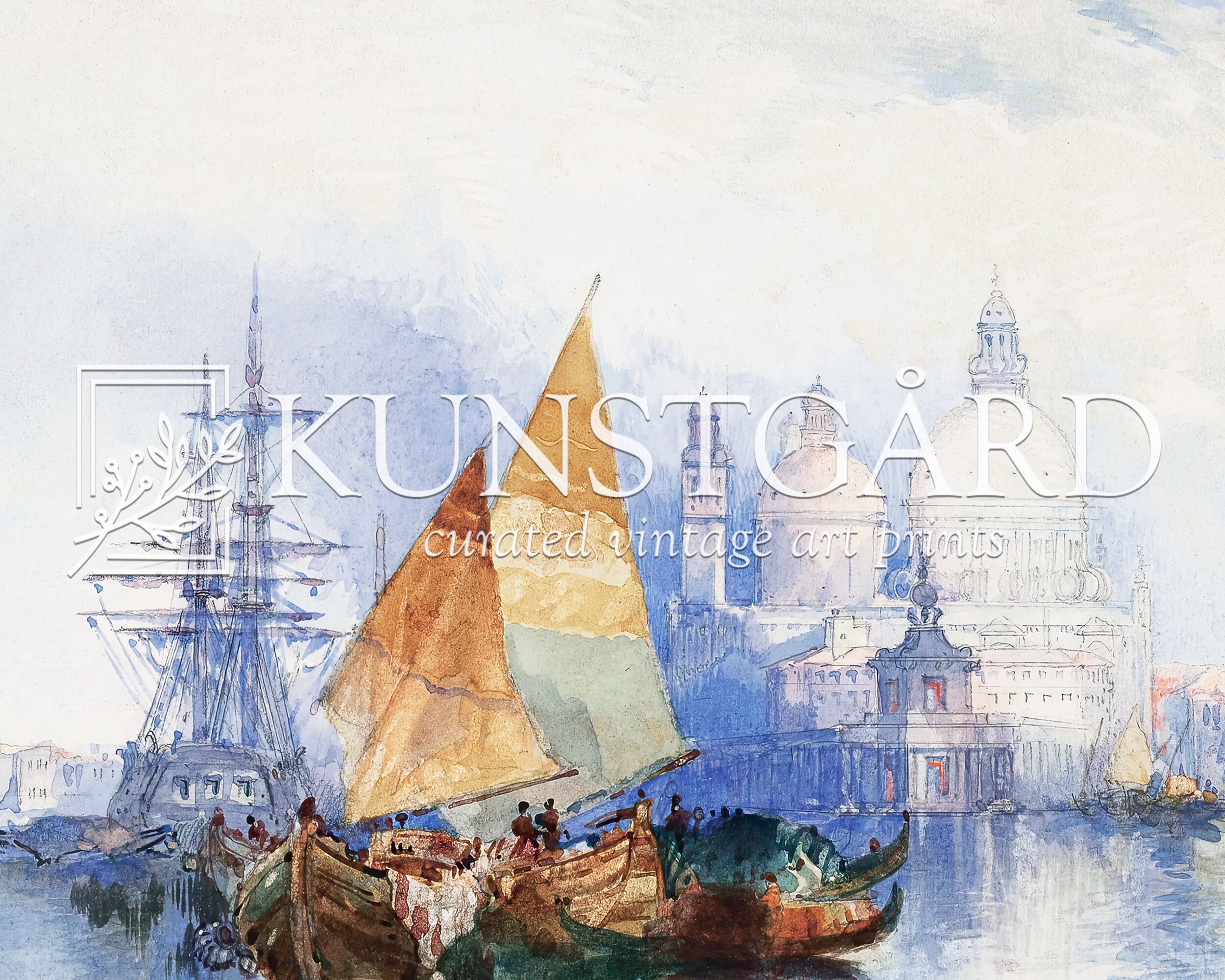 ヴェネツィアのスケッチ水彩画プリント | イタリアの壁アート