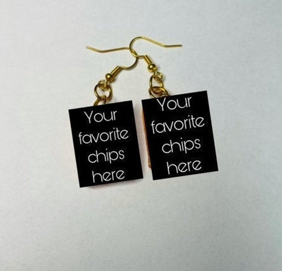 Customizable Chip Bag Earrings Etsy