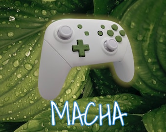 White & Matcha Pastel Custom Nintendo Pro Controller