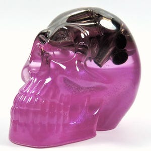 Resin Skull with Shell Casings: Gothic Halloween Decoration
