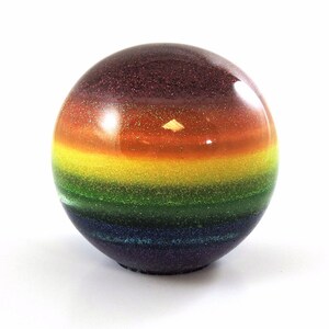 Large Resin Sphere, Rainbow Colors, Pride, LGBTQ, Resin Orb
