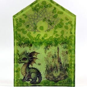 3D Resin Dragon Castle House: Extra Large Fairy Garden Decor, Optional Nightlight