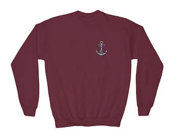 Nautical Anchor Chest Print Sweatshirt | Minimal Boat Maritime Design