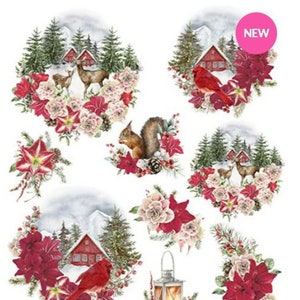 Christmas Winter Scenes | Calambour TCR 131 | Rice Paper Decoupage | A3 11.7” x 16.5"